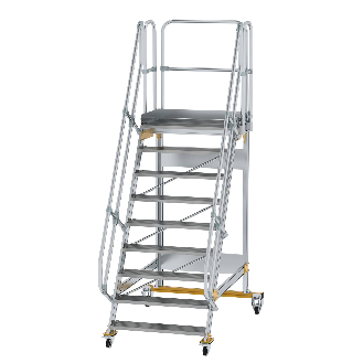 Plattformtreppe fahrbar 60° Stufenbreite 1000mm 9 Stufen-Beschreibung lesen