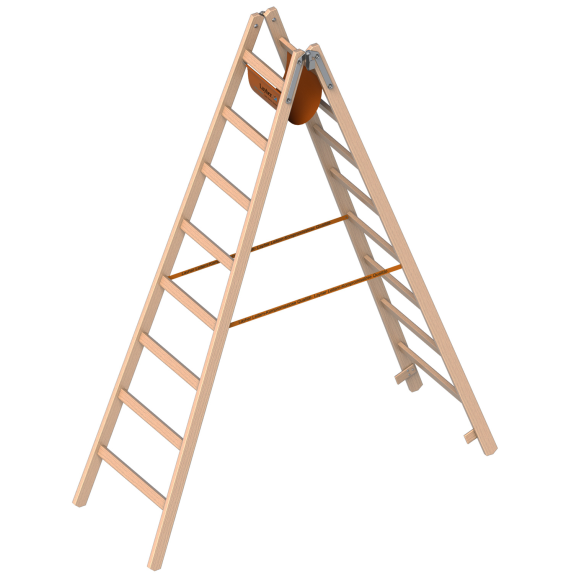 Layher 1053 Holzstehleiter nach Ö-Norm Z1501 2x8 Sprossen-Beschreibung lesen