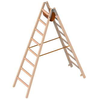 Layher 1053 Holzstehleiter nach Ö-Norm Z1501 2x8 Sprossen-Beschreibung lesen