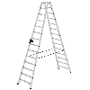 Stehleiter mit ergo-pad beidseitig begehbar 2x14 Stufen