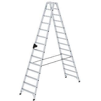 Stehleiter mit ergo-pad beidseitig begehbar 2x14 Stufen-Beschreibung lesen