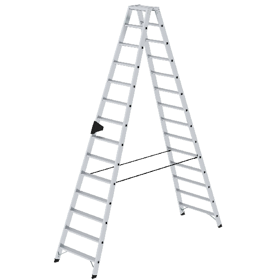 Stehleiter mit ergo-pad beidseitig begehbar 2x14 Stufen-Beschreibung lesen