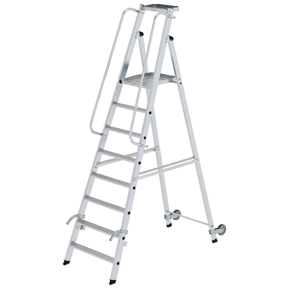 Aluminium-Stehleiter mit Rollen und Griff 8 Stufen Aluminium-Stehleiter mit Rollen und Griff 8 Stufen-Beschreibung lesen