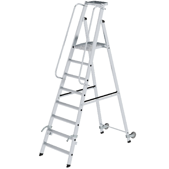 Aluminium-Stehleiter mit Rollen und Griff 8 Stufen Aluminium-Stehleiter mit Rollen und Griff 8 Stufen-Beschreibung lesen
