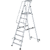 Aluminium-Stehleiter mit Rollen und Griff 8 Stufen Aluminium-Stehleiter mit Rollen und Griff 8 Stufen