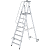 Aluminium-Stehleiter mit Rollen und Griff 8 Stufen