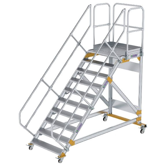 Plattformtreppe fahrbar 45° Stufenbreite 1000mm 10 Stufen Plattformtreppe fahrbar 45° Stufenbreite 1000mm 10 Stufen-Beschreibung lesen