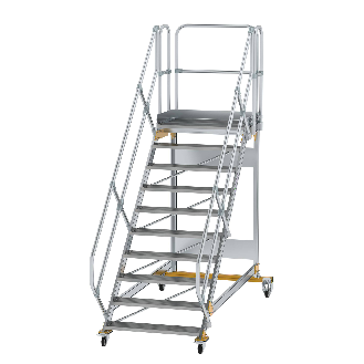 Plattformtreppe fahrbar 45° Stufenbreite 1000mm 10 Stufen-Beschreibung lesen