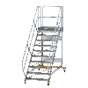 Plattformtreppe fahrbar 45° Stufenbreite 1000mm 10 Stufen