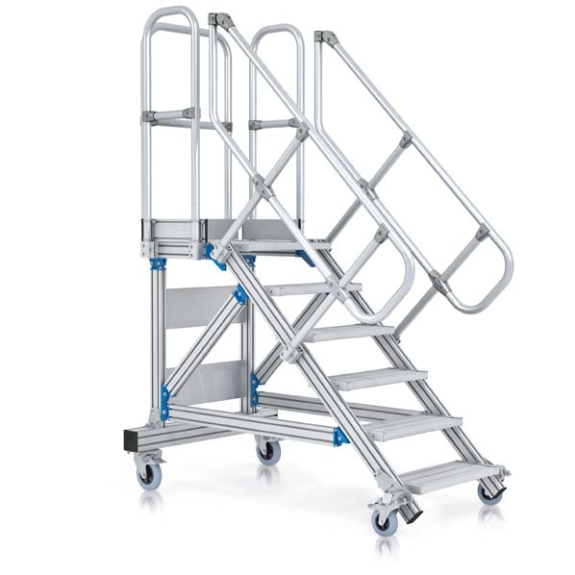 Plattformtreppe fahrbar 45° 600mm Stufenbreite 21 Stufen-Beschreibung lesen