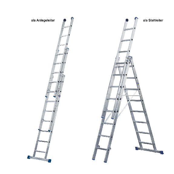 Mehrzweckleiter Eurostars mit Wandlaufrollen 3x8 Sprossen Mehrzweckleiter Eurostars mit Wandlaufrollen 3x8 Sprossen-Beschreibung lesen