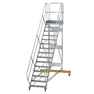 Plattformtreppe fahrbar 45° Stufenbreite 800mm 15 Stufen-Beschreibung lesen