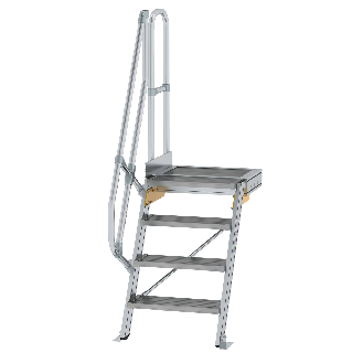 Treppe mit Plattform 60°, Handlauf, 600mm Stufenbreite, 4 Stufen-Beschreibung lesen