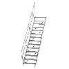 Treppe 45° inkl. Handlauf, 800mm Stufenbreite, 14 Stufen