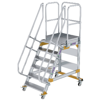 Plattformtreppe fahrbar 60° Stufenbreite 800mm 6 Stufen-Beschreibung lesen