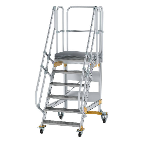 Plattformtreppe fahrbar 60° Stufenbreite 800mm 6 Stufen-Beschreibung lesen