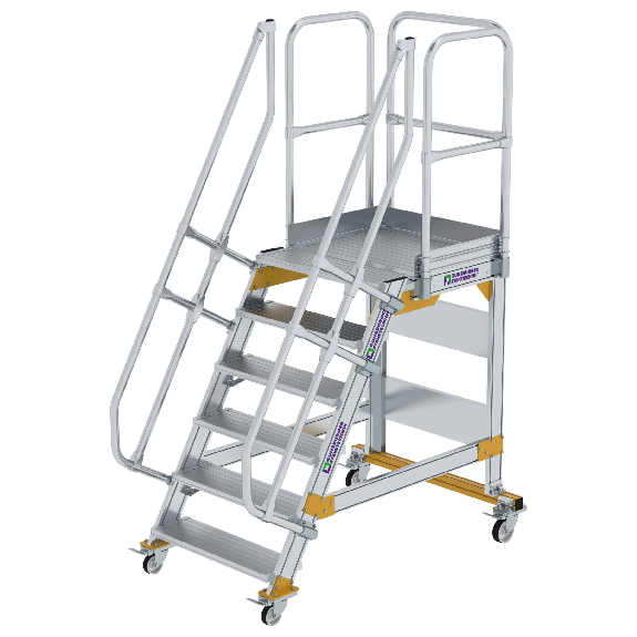 Plattformtreppe fahrbar 60° Stufenbreite 800mm 6 Stufen Plattformtreppe fahrbar 60° Stufenbreite 800mm 6 Stufen-Beschreibung lesen