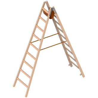 Layher 1053 Holzstehleiter nach Ö-Norm Z1501 2x9 Sprossen-Beschreibung lesen