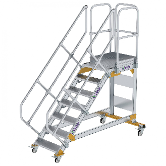 Plattformtreppe fahrbar 45° Stufenbreite 600mm 7 Stufen-Beschreibung lesen