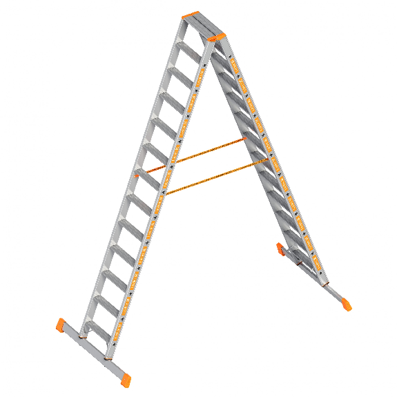 Stufenstehleiter 2x13 Stufen-Beschreibung lesen