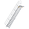 Treppe mit Plattform 45°, Handlauf, 800mm Stufenbreite, 17 Stufen