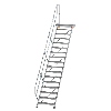 Treppe mit Plattform 45°, Handlauf, 800mm Stufenbreite, 17 Stufen