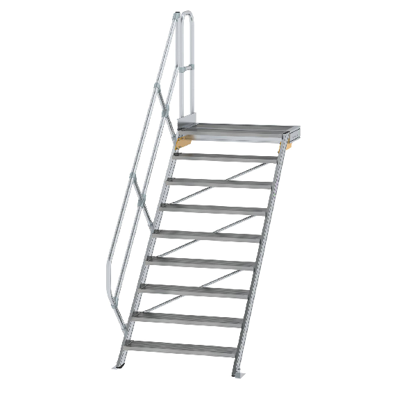 Ortsfeste Treppe mit Aluminiumplattform 45°-Beschreibung lesen