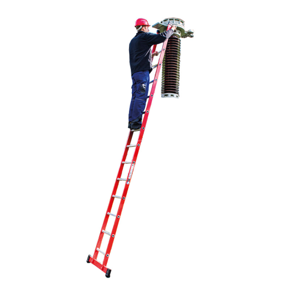 Kunststoff-Anlegeleiter mit Standardtraverse 12 Sprossen Kunststoff-Anlegeleiter mit Standardtraverse 12 Sprossen-Beschreibung lesen