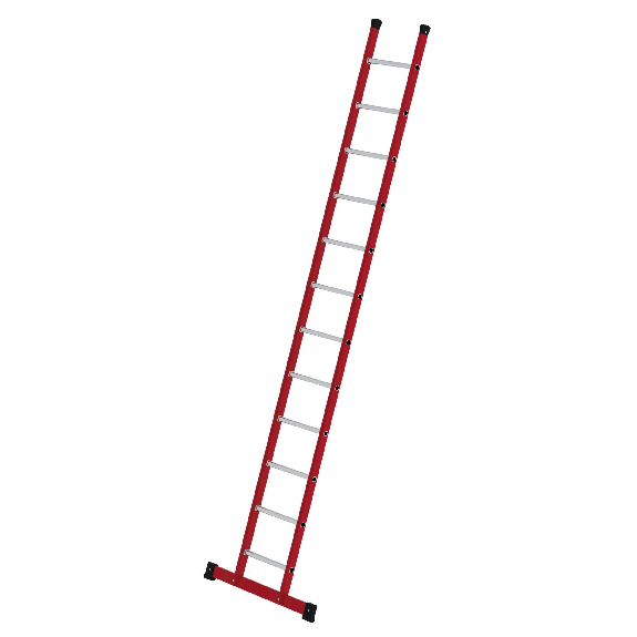 Kunststoff-Anlegeleiter mit Standardtraverse 12 Sprossen Kunststoff-Anlegeleiter mit Standardtraverse 12 Sprossen-Beschreibung lesen