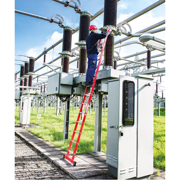 Kunststoff-Anlegeleiter mit Standardtraverse 12 Sprossen Kunststoff-Anlegeleiter mit Standardtraverse 12 Sprossen-Beschreibung lesen