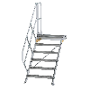 Treppe mit Plattform 45°, Handlauf, 800mm Stufenbreite, 6 Stufen Treppe mit Plattform 45°, Handlauf, 800mm Stufenbreite, 6 Stufen