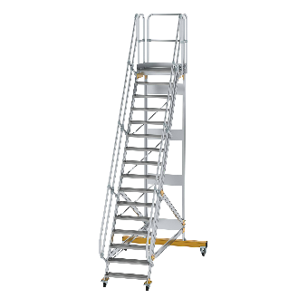 Plattformtreppe fahrbar 60° Stufenbreite 800mm 16 Stufen-Beschreibung lesen