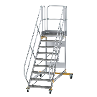 Plattformtreppe fahrbar 45° Stufenbreite 800mm 9 Stufen-Beschreibung lesen