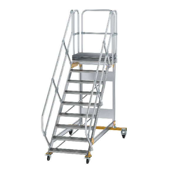 Scala a piattaforma mobile 45° larghezza gradino 800 mm 9 gradini-Leggi tutto