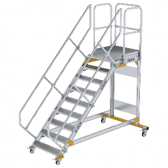 Plattformtreppe fahrbar 45° Stufenbreite 800mm 9 Stufen-Beschreibung lesen