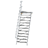Treppe mit Plattform 60°, Handlauf, 1000mm Stufenbreite, 12 Stufen Treppe mit Plattform 60°, Handlauf, 1000mm Stufenbreite, 12 Stufen