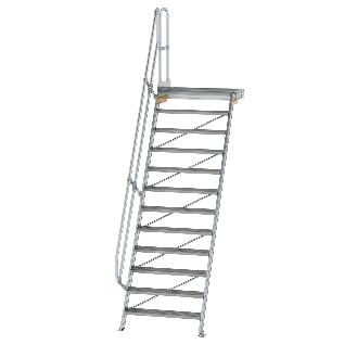 Treppe mit Aluminiumplattform 60°-Beschreibung lesen