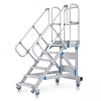 Plattformtreppe fahrbar 60° 1000mm 5 Stufen-Beschreibung lesen