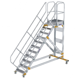 Plattformtreppe fahrbar 45° Stufenbreite 600mm 11 Stufen-Beschreibung lesen
