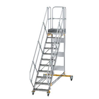 Plattformtreppe fahrbar 45° Stufenbreite 600mm 11 Stufen-Beschreibung lesen