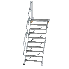 Treppe mit Plattform 60°, Handlauf, 1000mm Stufenbreite, 10 Stufen Treppe mit Plattform 60°, Handlauf, 1000mm Stufenbreite, 10 Stufen