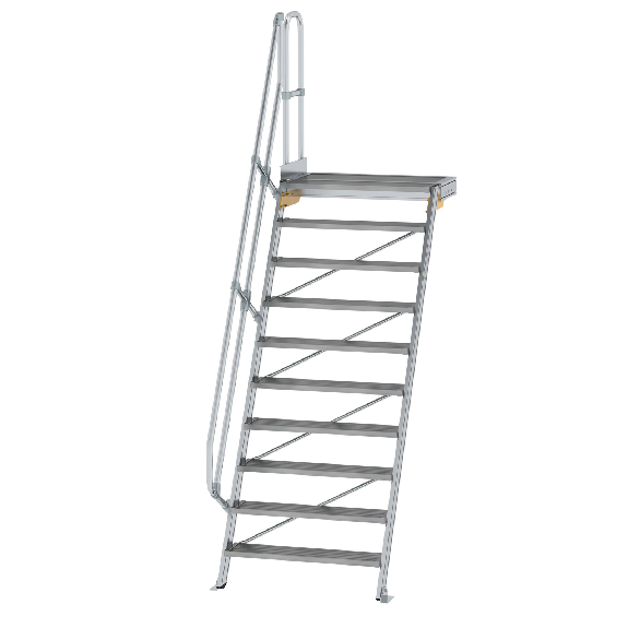 Treppe mit Plattform 60°, Handlauf, 1000mm Stufenbreite, 10 Stufen Treppe mit Plattform 60°, Handlauf, 1000mm Stufenbreite, 10 Stufen-Beschreibung lesen
