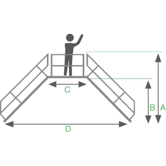 Überstieg 60° inkl. einen Handlauf, Stufenbreite 600mm, 2x7 Stufen-Beschreibung lesen