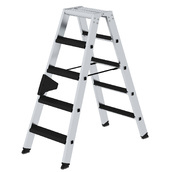 MUNK Stehleiter beidseitig begehbar mit relax-step 2x5 Stufen MUNK Stehleiter beidseitig begehbar mit relax-step 2x5 Stufen-Beschreibung lesen