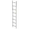 MUNK Schachtleiter aus Edelstahl 400mm breit 8 Sprossen 2,24m lang