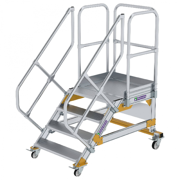 Plattformtreppe fahrbar 45° Stufenbreite 800mm 4 Stufen Plattformtreppe fahrbar 45° Stufenbreite 800mm 4 Stufen-Beschreibung lesen