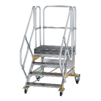 Plattformtreppe fahrbar 45° Stufenbreite 800mm 4 Stufen-Beschreibung lesen