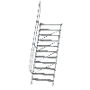 Treppe 60° inkl. Handlauf, 1000mm Stufenbreite, 11 Stufen