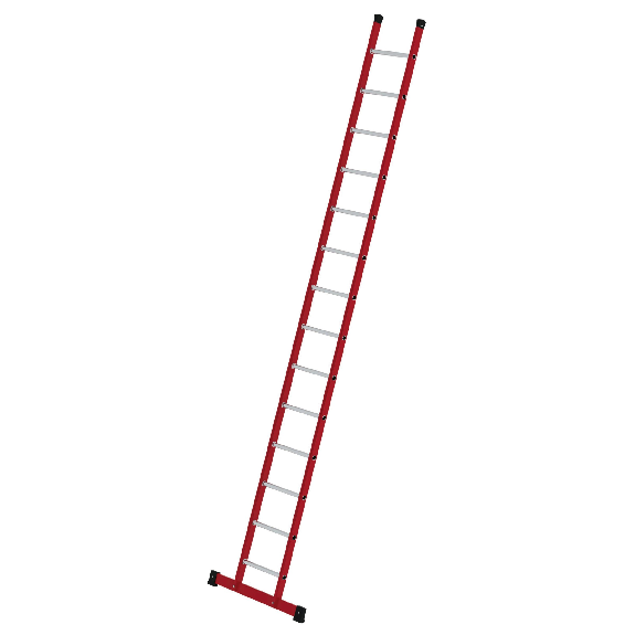 Kunststoff-Anlegeleiter mit Standardtraverse 14 Sprossen Kunststoff-Anlegeleiter mit Standardtraverse 14 Sprossen-Beschreibung lesen
