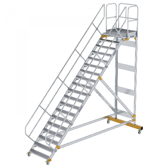 Plattformtreppe fahrbar 45° Stufenbreite 1000mm 19 Stufen Plattformtreppe fahrbar 45° Stufenbreite 1000mm 19 Stufen-Beschreibung lesen